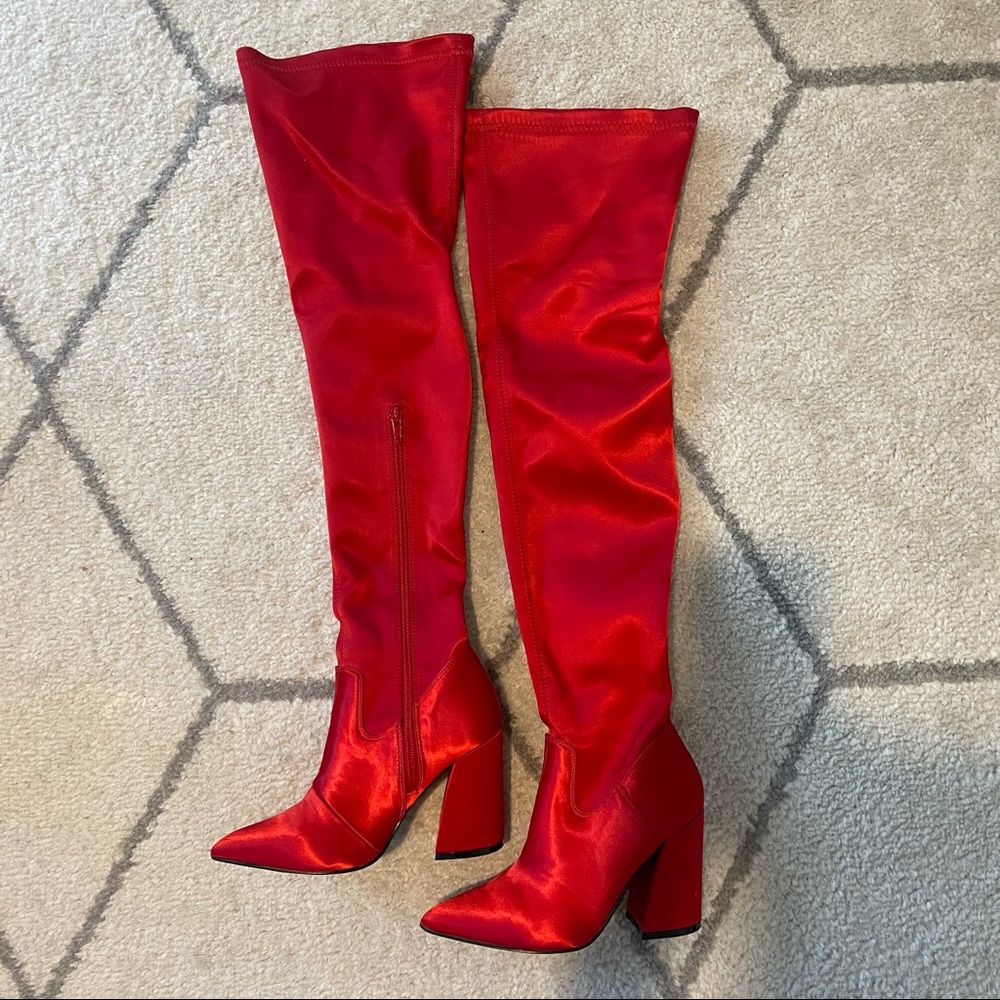 Dollskill Red Satin Boots